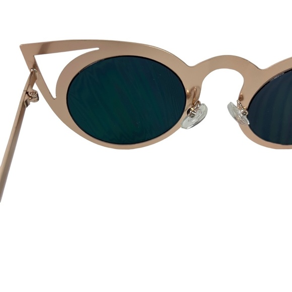 SUNGLASSES Sun Glasses Shades Rose Gold Metal Frames Pink Mirror Lenses UV400 - Picture 8 of 15